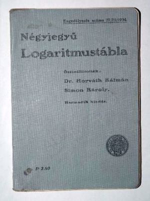 Dr. Horváth Kálmán Négyjegyű logaritmustábla / könyv 1934