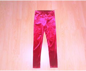 122  cuki piros bársony vastagabb leggings nadrág   - kép 3