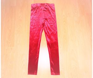 122  cuki piros bársony vastagabb leggings nadrág   - kép 5