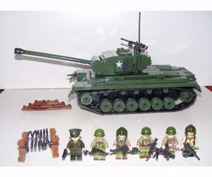 Lego 2. Világháborús Amerikai us Pershing Tank 13x36x15cm 1010db új - kép 3