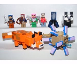 Lego Minecraft állat figurák Panda Róka Őrszem Tintahal + Skinek 8db új - kép 5