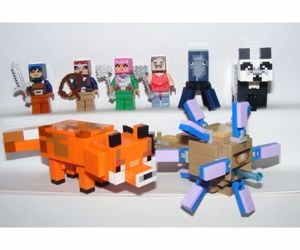 Lego Minecraft állat figurák Panda Róka Őrszem Tintahal + Skinek 8db új - kép 2