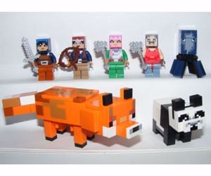 Lego Minecraft állat figurák Panda Róka Őrszem Tintahal + Skinek 8db új - kép 6