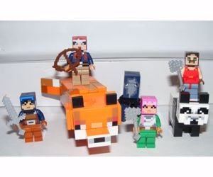 Lego Minecraft állat figurák Panda Róka Őrszem Tintahal + Skinek 8db új - kép 4