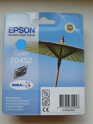 Epson T0452 kék ; T04524010 ; eredeti tintapatron  = 2.252.-ft  új Epson T04524010 Tintapatron - kép 2