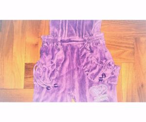 92  Cuki világos lila szivecskés plüss kantáros nadrág naci  - kép 7