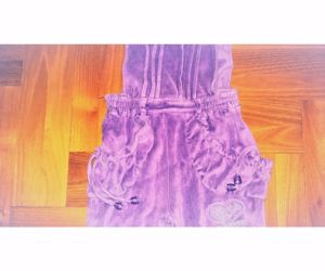 92  Cuki világos lila szivecskés plüss kantáros nadrág naci  - kép 8