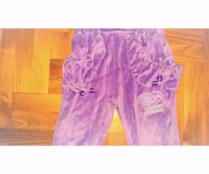 92  Cuki világos lila szivecskés plüss kantáros nadrág naci  - kép 6