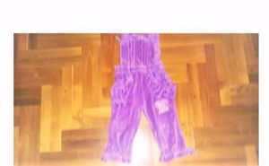 92  Cuki világos lila szivecskés plüss kantáros nadrág naci  - kép 12