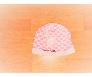  86/92 42/52 cm Cuki Sanrio Hello Kitty és szivecske mintás kötött sapi sapka - kép 2