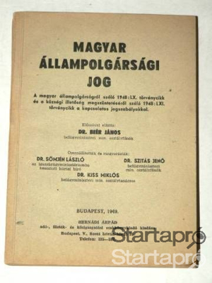 Magyar állampolgársági jog / könyv 1949