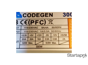 Codegen 300W-os tápegység számítógépbe 16A tesztelt, működő - kép 2