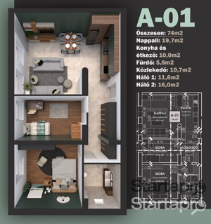 Tiszaújvárosban kiváló elosztású, modern új lakás kiadó!  - kép 13