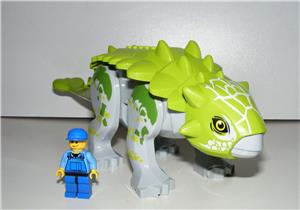 Lego Jurassic World dinoszaurusz figura dínó Nagy Zöld Ankylosaurus 27cm + hangszóró