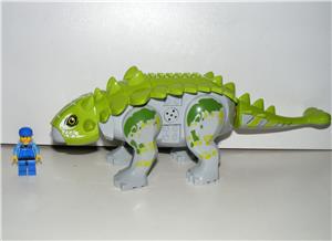 Lego Jurassic World dinoszaurusz figura dínó Nagy Zöld Ankylosaurus 27cm + hangszóró - kép 11