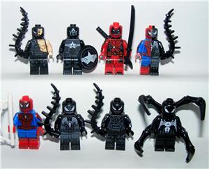 Lego Venom figurák Hybrid Riot Symbiote Pókember 8 figura + 8fej ÚJ - kép 5