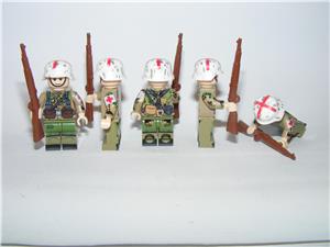 Lego 2. Világháborús katonák Orvos Medic Felcser 5db figura ÚJ - kép 3