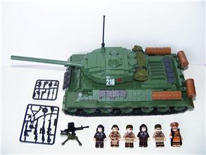 Lego 2. Világháborús Orosz T-34 T34 Tank 1110db 13x35x14cm 6katona új - kép 3