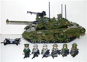 Lego Swat Modern Hadviselés ztz 99a Type tank 1150db + 6 katona új - kép 2