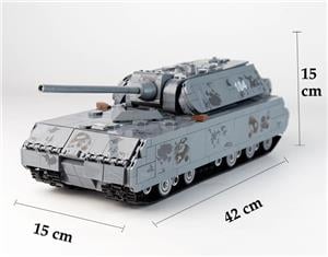 Lego 2. Világháborús Német Panzer viii Maus Szupernehéz harckocsi tank 2130db 15x42x15cm! - kép 13