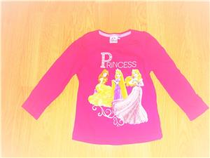 104 újszerű 1kéz Disney Princess cuki csillogó 3 hercegnő mintás pink póló - kép 2