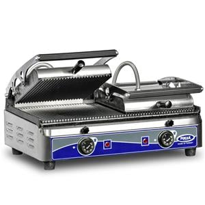 Új inox dupla kontaktgrill tost sütő alsó sütőfelület 52x25cm-es felső 2x25x25 cm-es grillsütő - kép 2