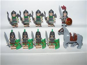 Lego Castle Római Katonák figurák Phalanx íjász sereg + lovas 9db katona ÚJ