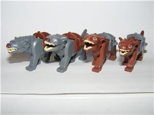 Lego Gyűrűk Ura Hobbit figurák 6db Ork ló Warg farkas figura + nyereg ÚJ - kép 5