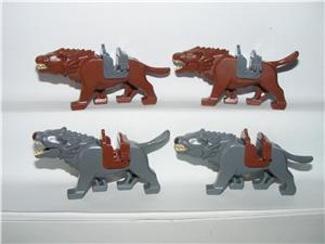 Lego Gyűrűk Ura Hobbit figurák 6db Ork ló Warg farkas figura + nyereg ÚJ - kép 6