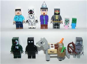 Lego Minecraft figurák Herobrine Kóbor Max Falusi Baby Zombie Falusi Skinek 10db ÚJ BP - kép 3