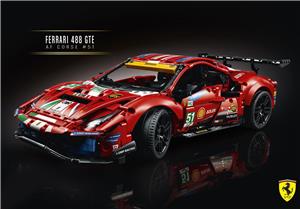 Lego komp. Technic 42125 Ferrari 488 GTE Sport autó Lepin 1677db 