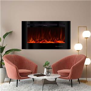 Art Flame  beépíthető kandalló Beverly, 3D, külön fűtési funkcióval, üveg kavics kiegészítő, 1500 W - kép 5