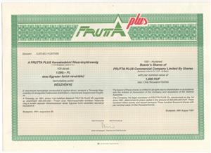 111db Frutta Plus részvény 1000ft névértékű eladó 33000ft-ért óbuda - kép 5