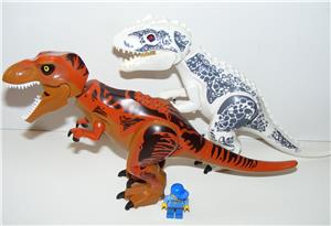 Lego Jurassic World 2.Dinoszaurusz figura dínó Nagy T-rex + Nagy Indominus Rex 30cm új - kép 2