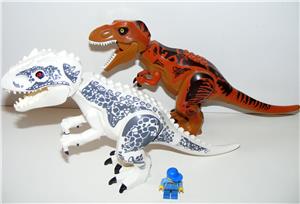 Lego Jurassic World 2.Dinoszaurusz figura dínó Nagy T-rex + Nagy Indominus Rex 30cm új - kép 5