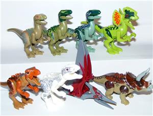 Lego Jurassic World figurák dinoszaurusz figura dínó T-rex Raptor Triceratops Pteronodon 8db Új bp - kép 3