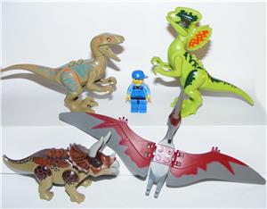 Lego Jurassic World figurák dinoszaurusz figura dínó T-rex Raptor Triceratops Pteronodon 8db Új bp - kép 7