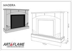 Art Flame  Elektromos kandalló Madeira lux & Lorance, 1500 W, Méret(M*S*M) 850*1100*270 mm - kép 7