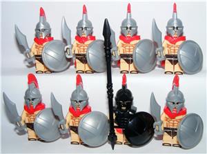 Lego Castle Spártai katonák figurák Leonidas+ Brickarms figura