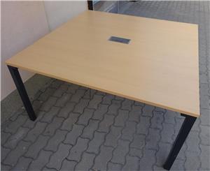 Steelcase tárgyalóasztal 140x140 cm, Steelcase asztal használt irodabútor - kép 4