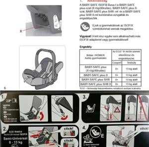 Römer Britax Baby-safe plus shr 2 hordozó 0-13kg +isofix bázistalp izofix Jó Adac teszt Új ár161.000 - kép 9