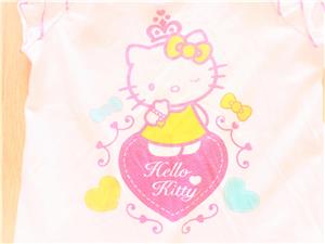 110/116 cuki Hello Kitty mintás fodros ujjú póló felső    - kép 3