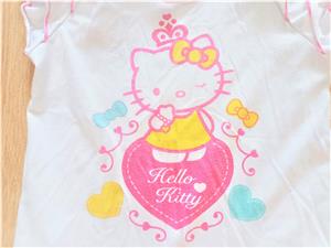 110/116 cuki Hello Kitty mintás fodros ujjú póló felső    - kép 5