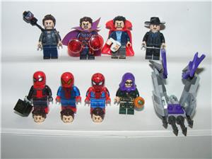 Lego Marvel Szuperhős figurák Pókember Green Goblin Eddie Dr. Strange 8db - kép 4