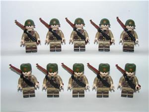 Lego 2. Világháborús RUS Orosz katonák 5+5 db figura katona + fegyver ÚJ - kép 5