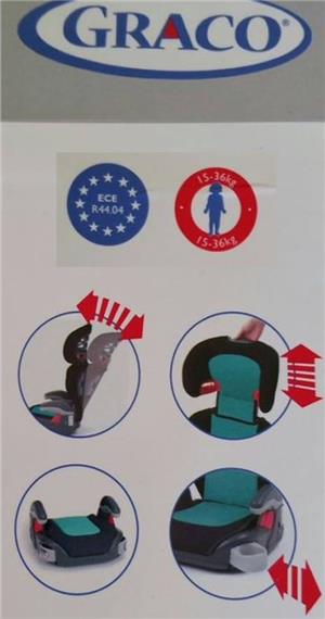1db Új állapotú tiszta pohártartós biztonsági gyerekülés 3-12évig Graco Junior Maxi 15-36kg - kép 6