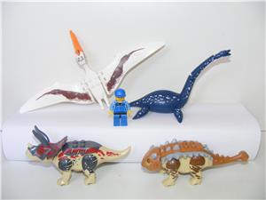 Lego Jurassic World dinoszaurusz figura dínó Mosasaurus Ankylosaurus Pyroraptor Therizinosaurus 8db  - kép 9