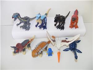 Lego Jurassic World dinoszaurusz figura dínó Mosasaurus Ankylosaurus Pyroraptor Therizinosaurus 8db  - kép 5