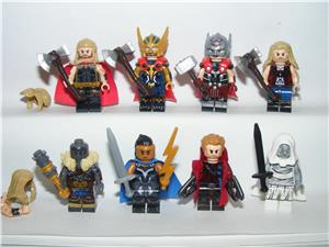 Lego Marvel Szuperhős figurák Thor Gorr Korg Valkűr Űrlord 8db figura ÚJ - kép 2