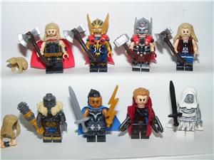 Lego Marvel Szuperhős figurák Thor Gorr Korg Valkűr Űrlord 8db figura ÚJ - kép 3